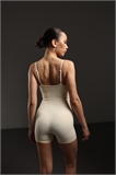 Комбинезон в рубчик на тонких бретелях с шортами L100188