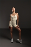 Комбинезон в рубчик на тонких бретелях с шортами L100188